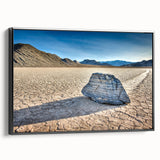 Black and white framed canvas of Death Valley landscape, ideal for bedroom wall art.