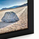 Extra large framed canvas featuring a textured depiction of Death Valley in black with colorful accents.