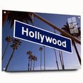 Acrylic print of a large abstract depiction of the Hollywood, California scenery, in vibrant colors.