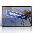 Large abstract wall art featuring a stylized Hollywood, California scenery in black and white tones on framed acrylic.