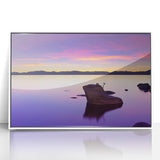 Acrylic print of Lake Tahoe with serene blue and green tones in an art deco style, ideal for modern art wall decor.