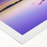 Art deco poster of Lake Tahoe with serene blue and green hues on rolled canvas, suitable for dining room walls.