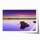 Scenic Lake Tahoe landscape on a rolled print, featuring cool blue and green tones, ideal for dining room wall art.