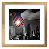 Extra large framed abstract art print depicting textured Los Angeles scenery in muted earth tones.