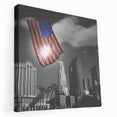 Los Angeles cityscape on large stretched canvas with vibrant hues, ideal for kitchen wall art.