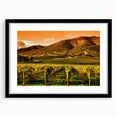 Extra large abstract art print depicting the colorful, textured scenery of Napa Valley on a framed canvas.
