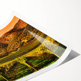 Extra large rolled print depicting line art flowers with soft pastel shades, ideal for large living room wall art.