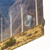 Large abstract wall art depicting Palm Springs scenery in mid-century modernist style on acrylic glass.