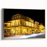 Framed canvas depicting a vintage-style Sacramento landscape in muted colors, ideal for living room decor.