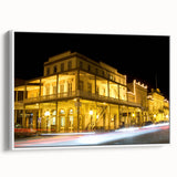 Vintage poster art of Sacramento scenery on extra large framed canvas, featuring colorful art on a black background.