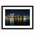 Abstract art print of San Diego scenery in vibrant colors on a textured, extra large canvas, framed in black.
