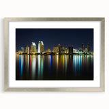Textured abstract art print of San Diego scenery in muted earth tones, framed in silver, ideal for bedroom art.