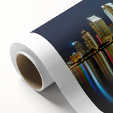 Art Deco style poster of San Diego skyline in pastel shades on rolled canvas, ideal for nursery wall art.