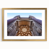 Extra large abstract art print of San Francisco skyline in muted earth tones on a framed canvas, ideal for living room decor.