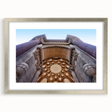 Textured abstract art print of San Francisco skyline in muted gray tones on a silver-framed canvas, ideal for bedroom art.