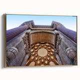 Framed canvas depicting a vintage-style San Francisco landscape in muted gold and black tones, ideal for bedroom wall art.