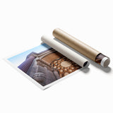 Extra large rolled print of San Francisco scenery, featuring vibrant colors and floral accents.