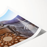 Extra large wall art featuring a line art design of flowers in black and white, printed on rolled canvas.