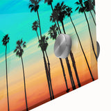 Large abstract wall art of Santa Barbara scenery in muted earth tones on acrylic glass, ideal for dining room ambiance.