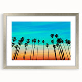 Textured abstract art print of Santa Barbara scenery in muted earth tones on a silver-framed mat, ideal for bedroom decor.