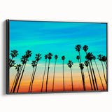Black and white framed canvas of Santa Barbara landscape, ideal for bedroom wall decor.