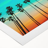 Art deco poster of Santa Barbara scenery in pastel shades on rolled canvas, suitable for dining room wall art.
