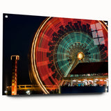 Acrylic print of Santa Monica landscape in muted blues and greens, suitable for bedroom or dining room decor.