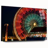 Acrylic print of Santa Monica scenery in muted oceanic blues, ideal for bedroom or dining room art.