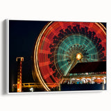 Vintage poster art of Santa Monica in colorful tones on a large framed canvas, ideal for living room decor.