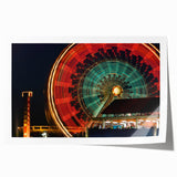 Extra large rolled print of Santa Monica scenery in muted blue and green hues, suitable for art wall dining room.