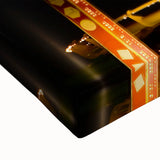 Black and white landscape art painting of Santa Monica Pier on stretched canvas, suitable for bedroom wall art.