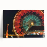 Black and white photograph of Santa Monica Pier on stretched canvas, ideal for kitchen wall art or bedroom ambiance.