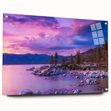 Acrylic print of Sierra Nevada landscape in muted earth tones, suitable for bedroom or dining room decor.