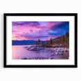 Abstract art print of Sierra Nevada with vibrant colors and textured details on a large framed canvas.