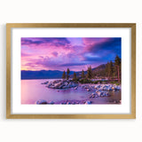 Extra large textured abstract art print of Sierra Nevada scenery in a gold frame, ideal for living room decor.