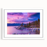 Abstract art print of the Sierra Nevada in muted earth tones on a white-framed canvas, suitable for dining room decor.