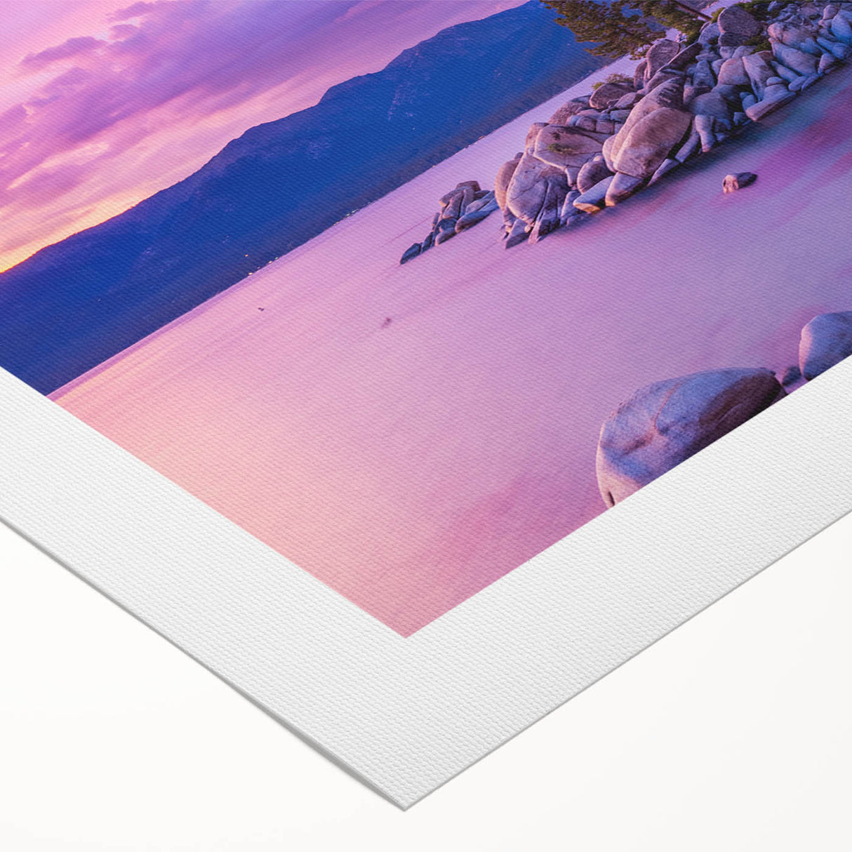 Art deco poster of Sierra Nevada landscape in muted earth tones on rolled canvas, suitable for dining room wall art.