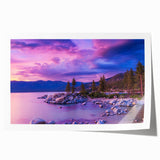 Sierra Nevada landscape in muted earth tones on a rolled canvas, suitable for dining room or bathroom wall art.