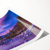 Extra large wall art featuring line art flowers in soft pastel hues on a rolled print, suitable for large living room decor.