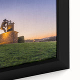 Framed canvas depicting a textured Sonoma, California landscape in black with colorful accents.