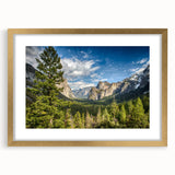 Extra large framed wall art of an abstract Yosemite scene in textured gold tones, ideal for living room decor.