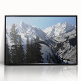 Large abstract wall art depicting Aspen, Colorado scenery in muted earth tones on a framed acrylic print.