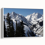 Vintage poster art depicting Aspen, Colorado scenery on extra large framed canvas.