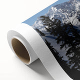 Art deco poster of Aspen, Colorado scenery in muted earth tones on rolled canvas, ideal for nursery wall art.