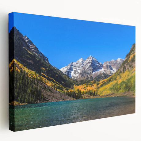Large art piece depicting the Boulder, Colorado skyline in muted earth tones on stretched canvas.