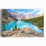 Black and white photograph of the Rocky Mountains on stretched canvas, suitable as large kitchen art.