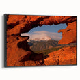 Black and white framed canvas of Colorado Springs landscape, ideal for bedroom wall art.