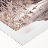 Art deco poster of Telluride, Colorado landscape in muted earth tones on rolled canvas, suitable for dining room decor.