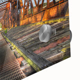 Large abstract wall art featuring a Connecticut scenery in muted earth tones on acrylic glass.