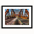 Extra large framed abstract art print depicting vibrant, colorful scenery of Connecticut, ideal for living room decor.